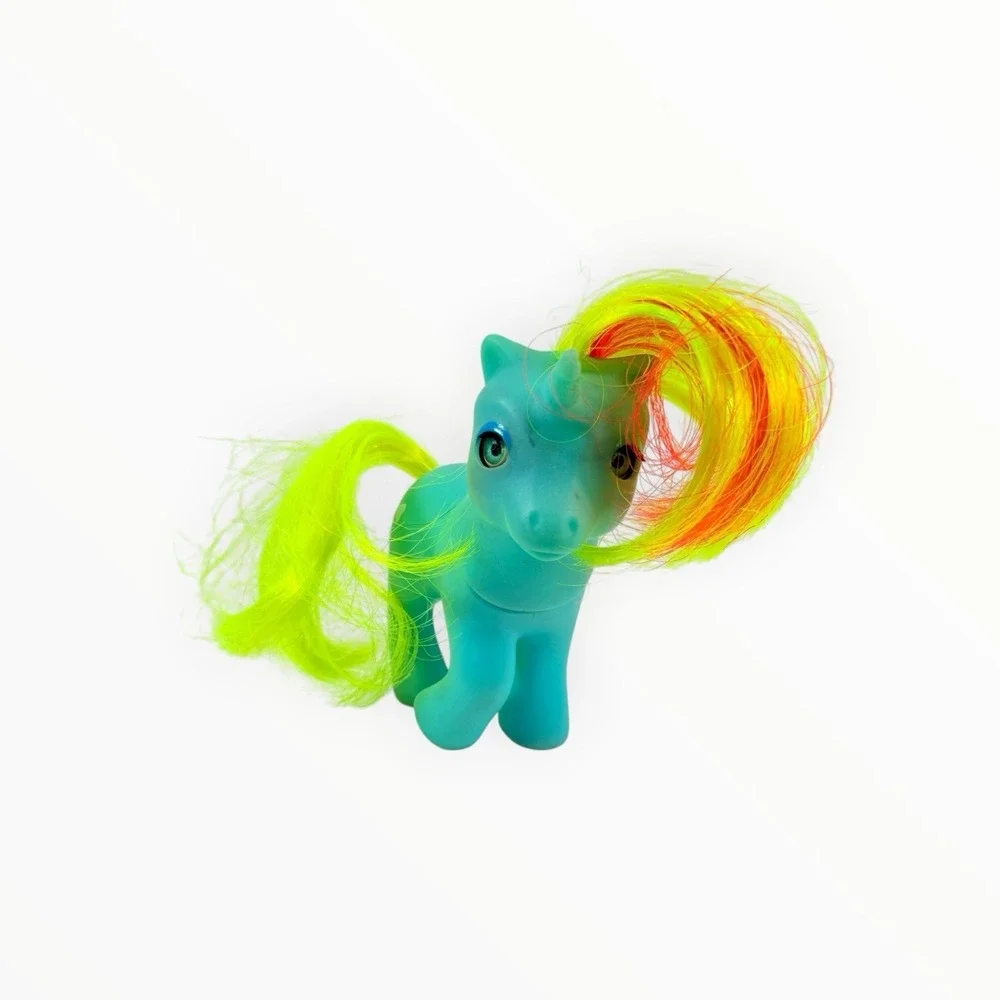 Vintage G1 My Little Pony BBE Baby Ribbon Blue Yellow Orange Hasbro‎ 1985 Flaws